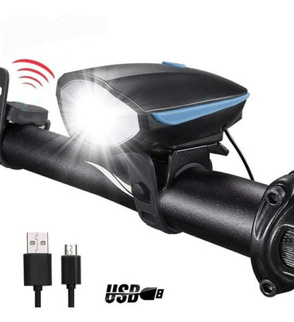 LUCES PARA BICICLETA LED LINTERNA CON PITO RECARGABLE